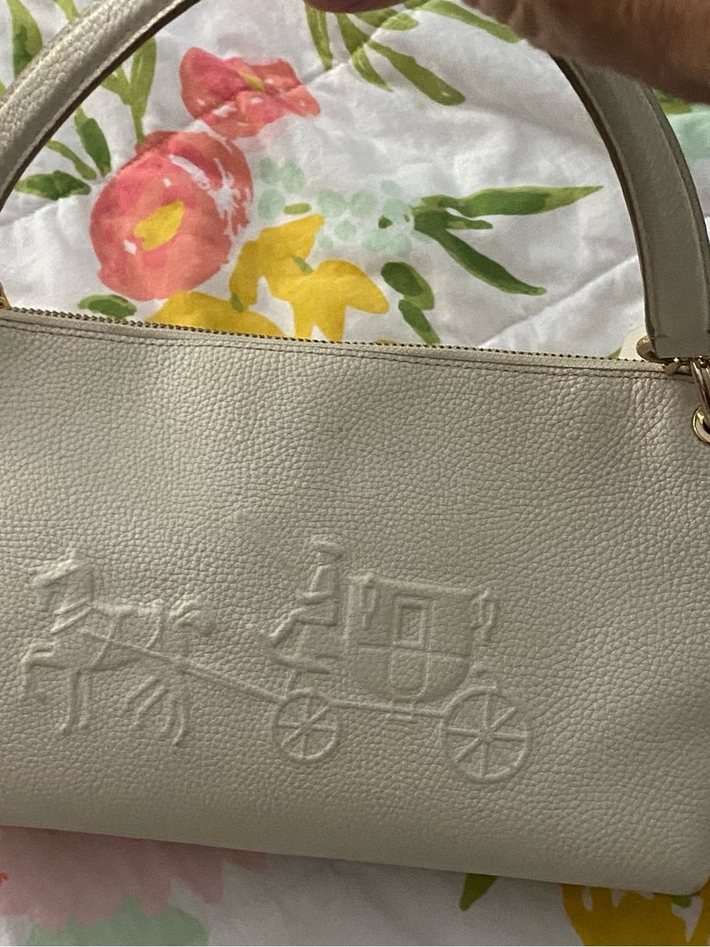 Coach limited edition heritage Cream Leather Shoulder Bag with Embossed Carriage - Picture 2 of 6